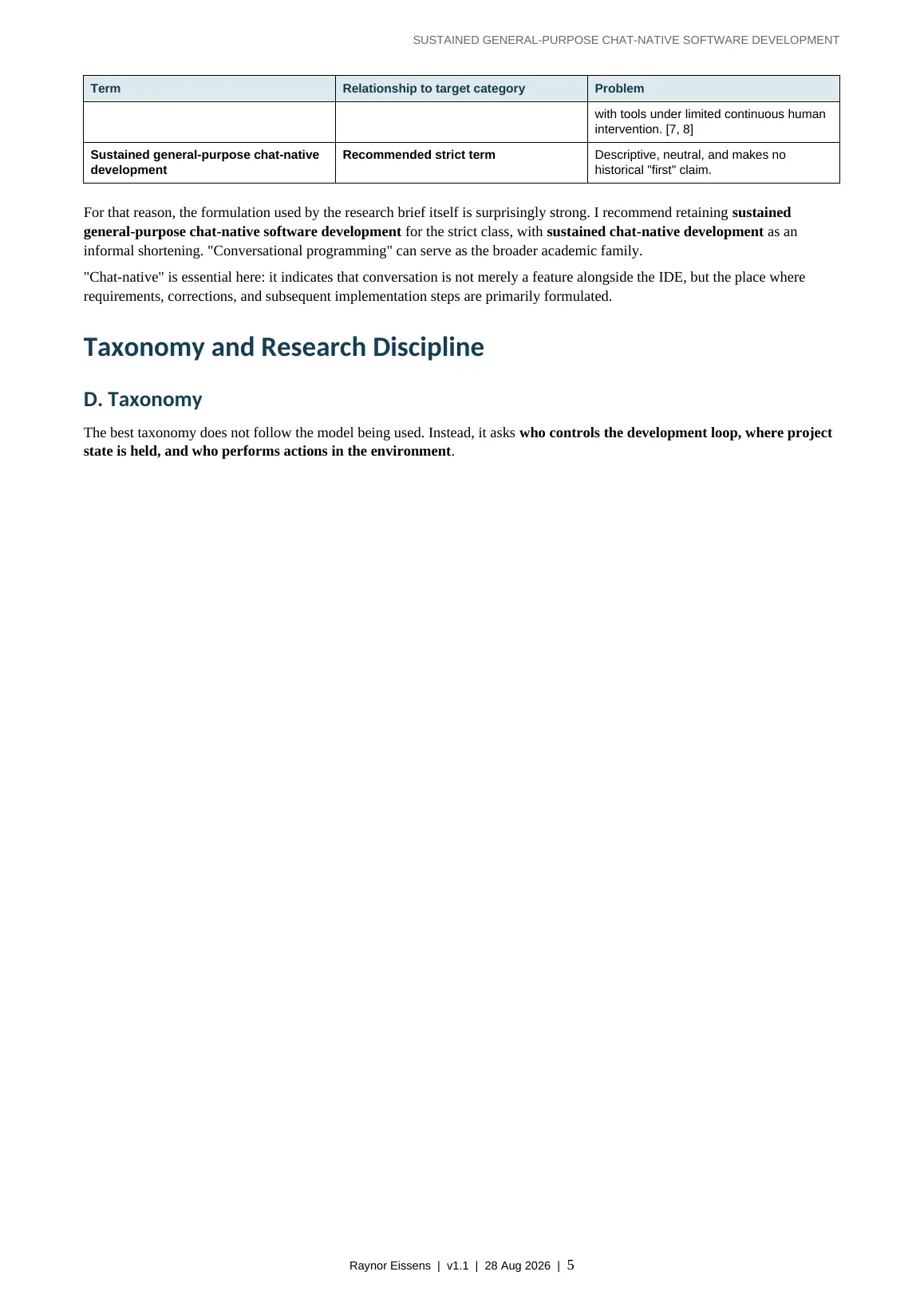 Sustained General-Purpose Chat-Native Software Development page 5