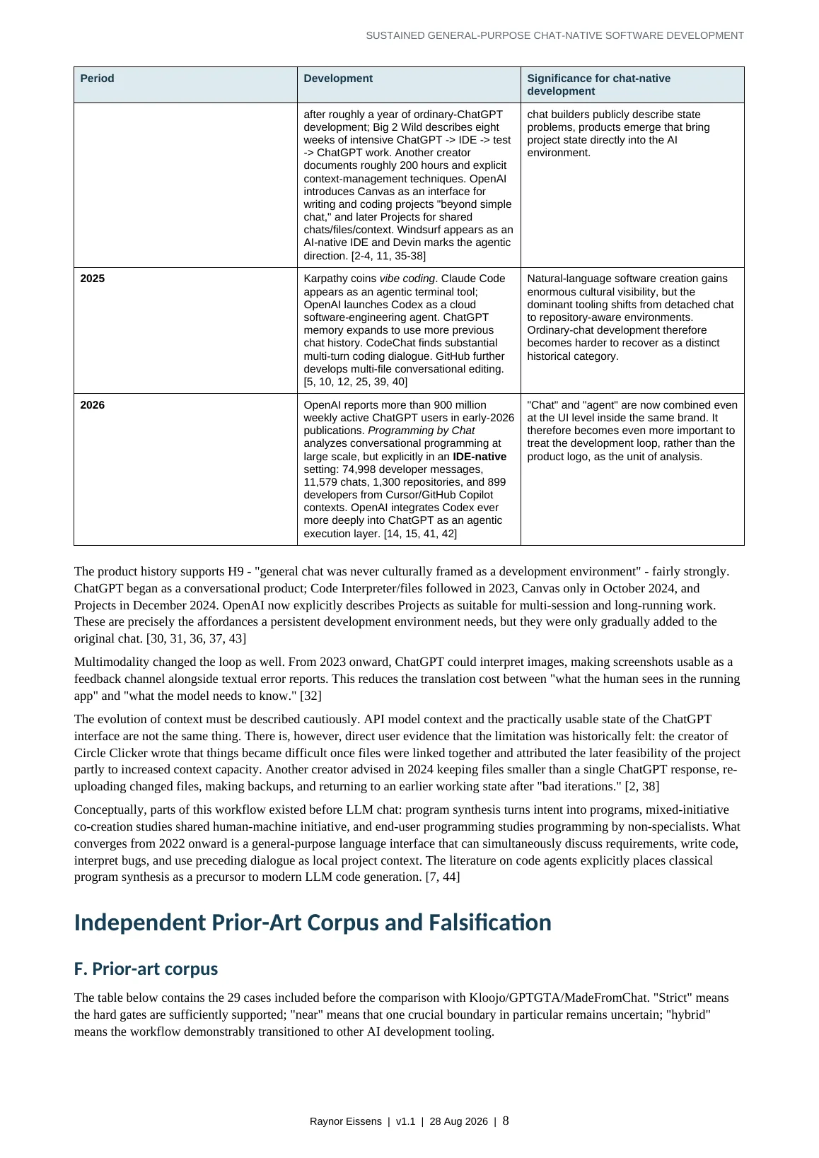 Sustained General-Purpose Chat-Native Software Development page 8