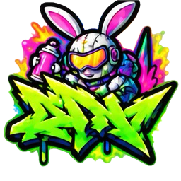 KLOOJO graffiti rabbit rider tag