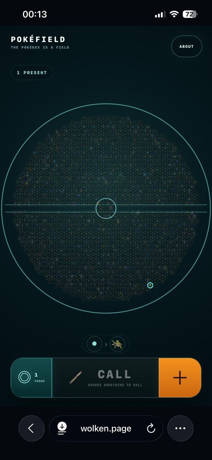 PokéField with one responder present inside the larger dimmed population